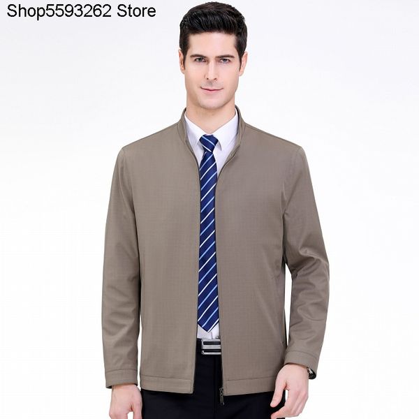 

куртка среднего возраста мужской 2020 сезонные тонкий срез мужская одежда куртки пальто воротник досуг рубашка ли мужчины чао, Black;brown