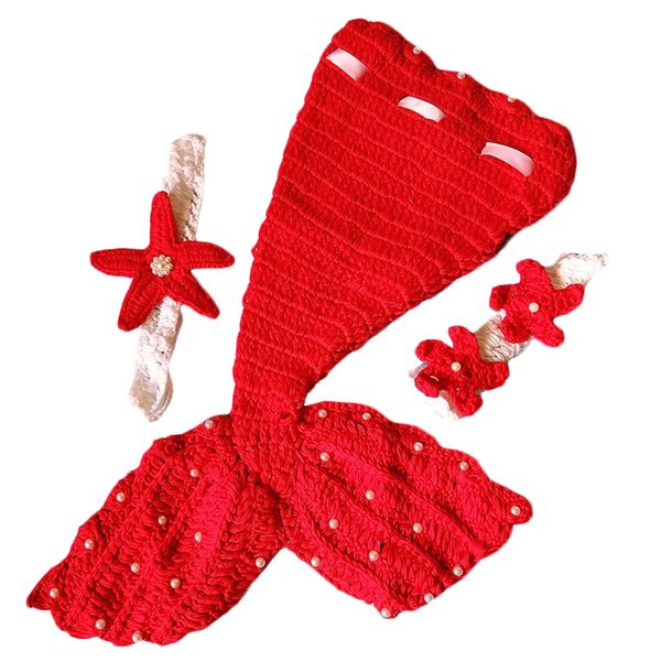 

baby hat mermaid newborn pgraphy props girls crochet knitted cap hand-woven p costume props hats red, Yellow
