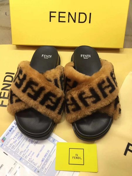 

2020 men women slides winter luxuy designe indoor fur brand womens warm sandals slippers house flip flops with box sandal 35-45, Black