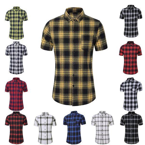 

повседневный полосатой рубашки мужские summer style social клетчатые рубашки высокого качества 100% хлопок мужские рубашки с коротким рукаво, White;black