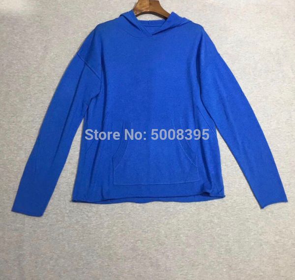 

elfstyle] - женский синий кашемировый вязаный свитер с капюшоном передний карман длинные рукава модные вязаные пуловеры 2020, White;black