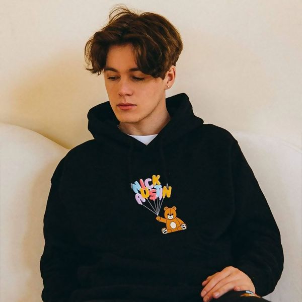 

nick austin puff teddy bear black hoodie korean loose ins tide casual streetwear kpop hooded sweatshirt clothes