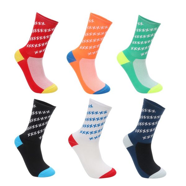 

professional sport cycling socks men women wear resistant breathable endurable mid length outdoor sports ridi, Black