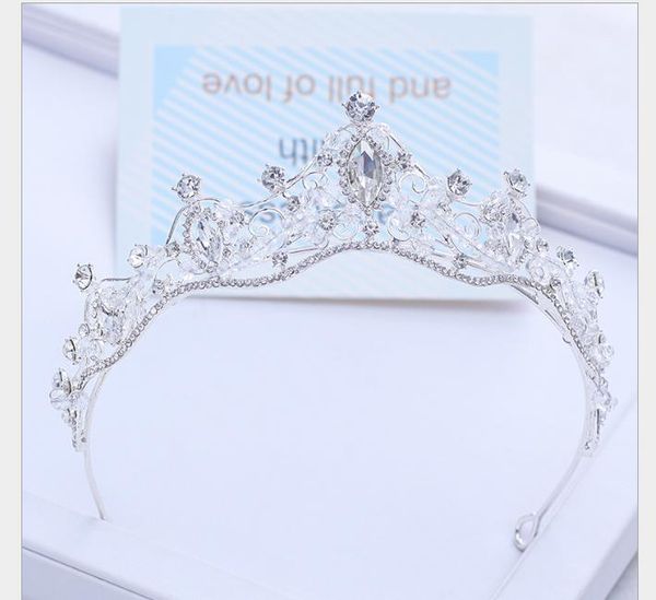 

new princess marriage garment headdress crown birthday hair headdress, Slivery;golden