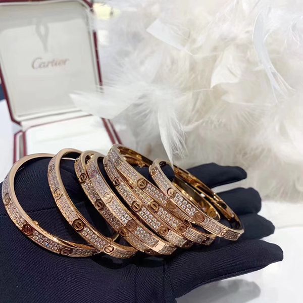 

couple bracelet wide version narrow version full zircon with screwdriver version gold and silver color bangle ornament, Black