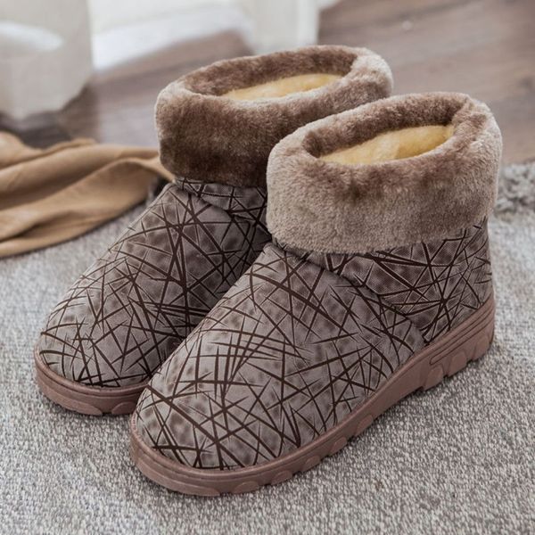 

ankle boots for men winter outside shoes flat non slip slip on snow boots man waterproof winter shoes 2019, Black