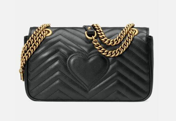 

5a 10color gold silver chain marmont shoulder bags 22cm women chain crossbody bag pu leather handbags purse female message bag guhj321