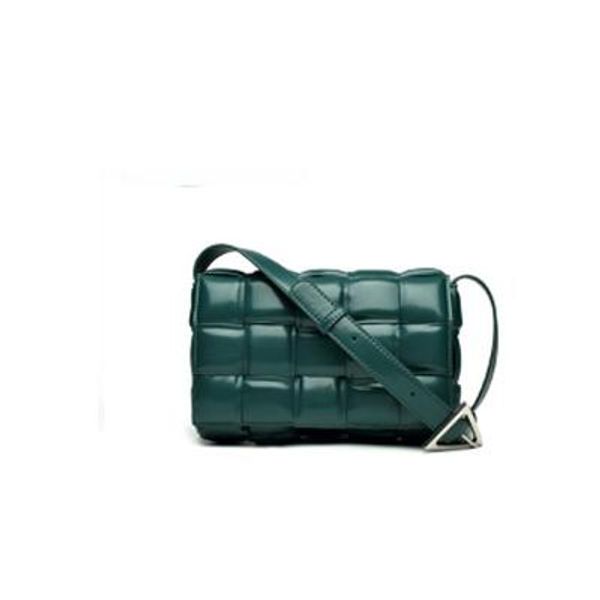 

womens padded cassette female designer vintage fashion shoulder handbags leather new weave messenger bread bag pillow retro bags quvvr, Red;black