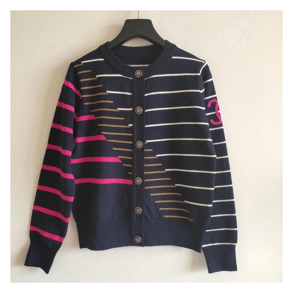 

womens designer knit cardigan ladys brand sweaters casual striped print clothing luxury sweater 2020 new fashion style spring 2 colors, White;black