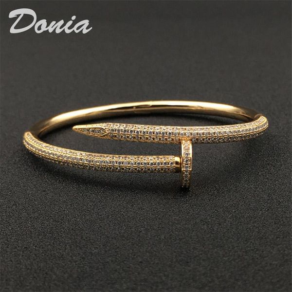 

donia jewelry party european and american fashion large classic micro inlaid zirconia zirconia bracelet ladies' bracelet, Black