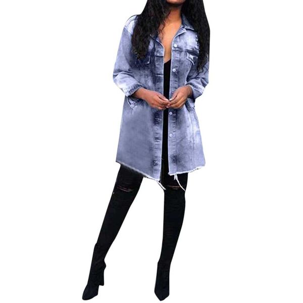

sagace new fashion women's autumn and winter denim jacket retro long-sleeved loose denim jacket parker coat ladies jackets, Black;brown