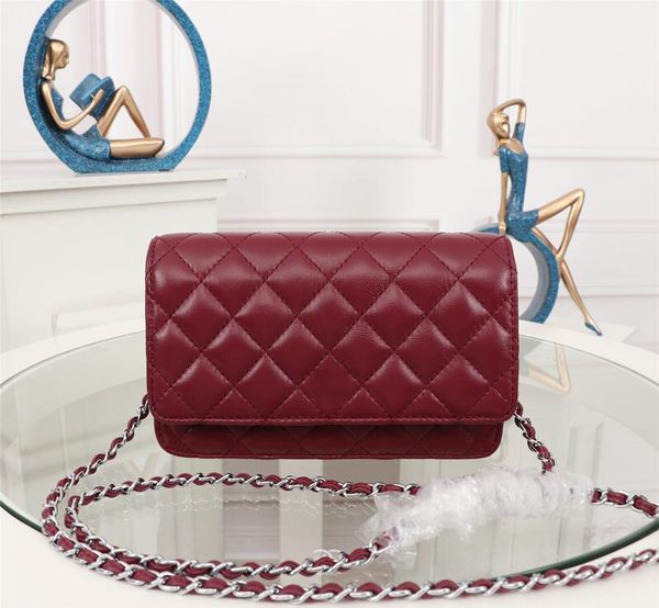 

5а качество классический женская черная икра вок клатчи Crossbody сумка A33814 овчины Qulit