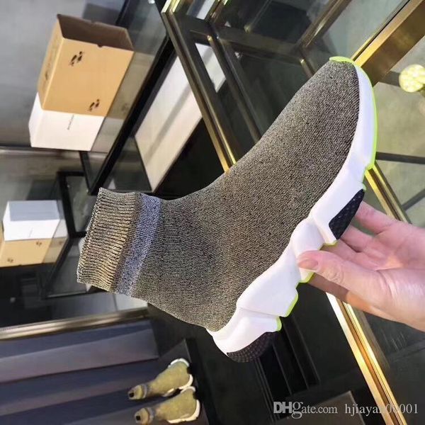 

2019 men women designer socks shoes speed trainer black white glitter pink blue fashion luxury mens trainers casual canvas sneakers fz190803