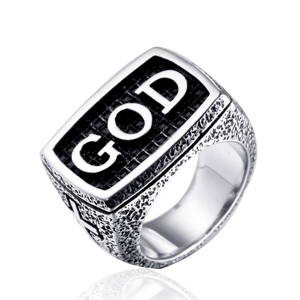 stainless steel never fade ring god classic jewelry men punk biker the word godon ring the cross ring size us 7 15 promise rings rings from the word classic