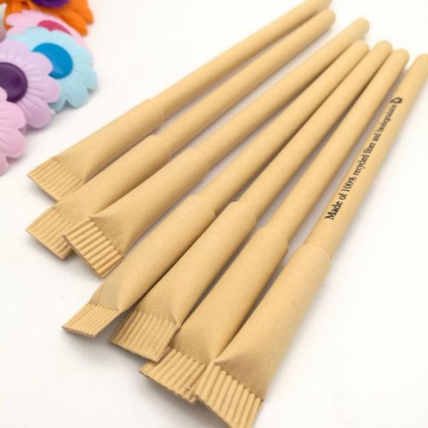 

10 pcs/set creative kraft paper pen set ballpoint loop supplies office pens for school cute for writing pens, Blue;orange