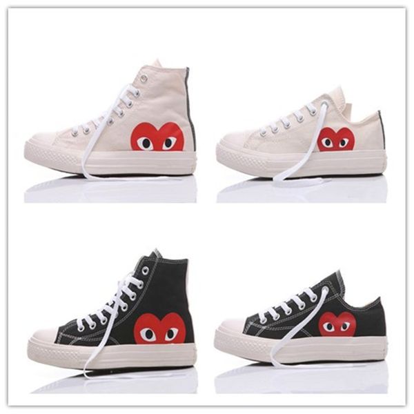 

1970 Большие глаза Play Chuck Сердце 70s Привет Canvas ботинки конька Классический 1970-е годы Черный Белый Совместно Имя скейтборд Повседневные кроссовки
