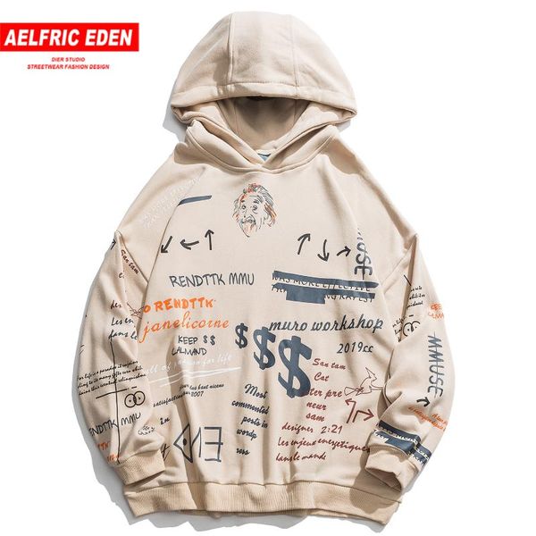 

эльфрик eden streetwear men hoodie 2020 harajuku unisex крупногабаритных hood толстовка смешного урожай печатной повседневные прохладная тол, Black
