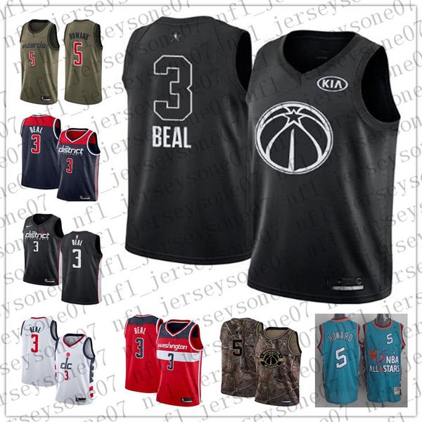 

custom men youth washington wizards 3 bradley beal 5 juwan howard red throwback basketball edition nba jersey, Black