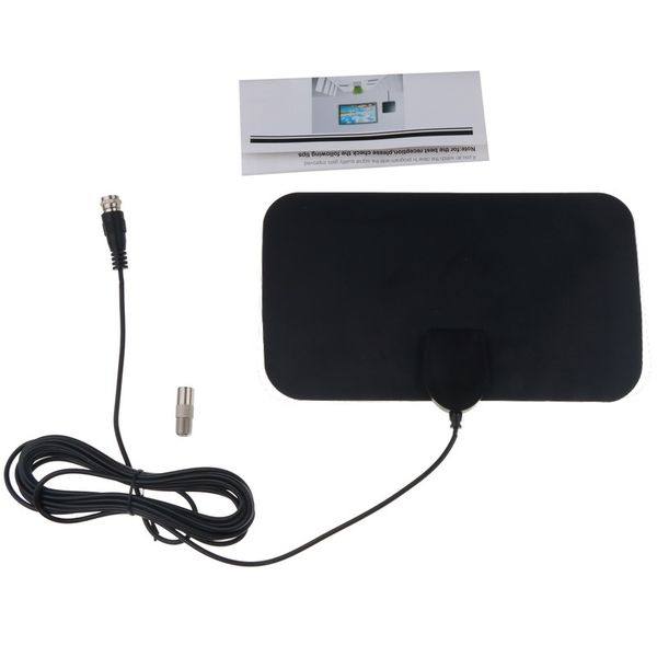 

indoor tv antenna digital hdtv black 80 miles booster tv aerial box ready hd vhf uhf antennas flat design high gain atsc