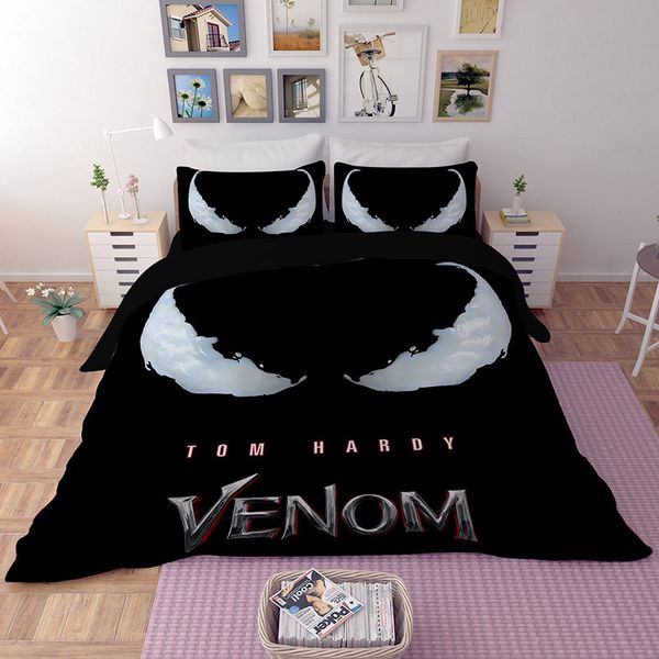

llancl film venom printed quilt/duvet/comforter cover bedroom 3pcs polyester fiber christmas gift film/movie characters duvet cover