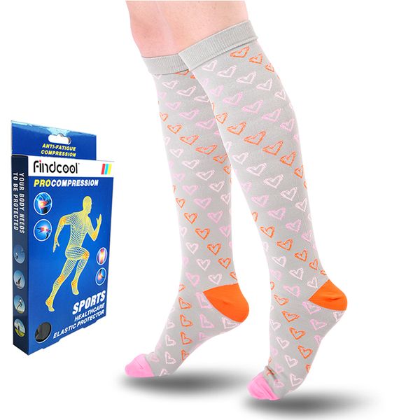 

findcool breathable outdoor sports hiking camping trekking ski socks cycling running compressionhigh knee socks for men women, Black