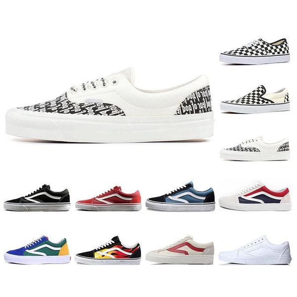 

wans 2020 vintage designer mens womens canvas sneakers triple black white yacht club fear of god era 95 skate casual shoes old skool trainer
