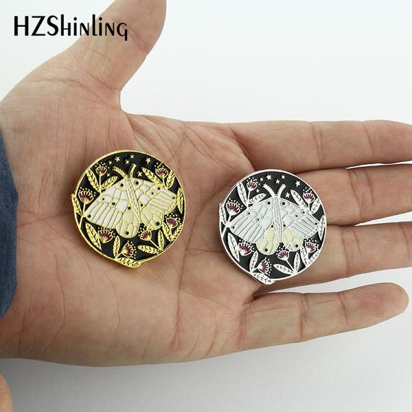 

2019 new floral moth enamel pin badge gifts men women beautiful insect brooch pins clothing bags accessories art brooches eb0023, Gray