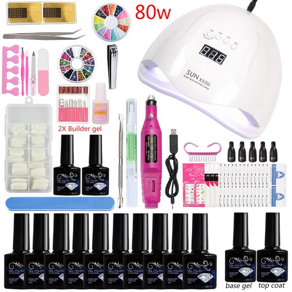 

extend the nails clear polygel builder 10 color gel nail polish extension kit builder gel led uv lamp nail set for manicure kit