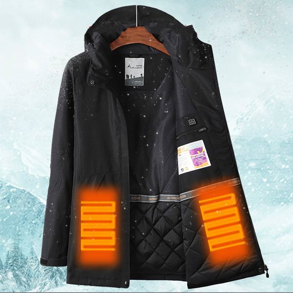 

cotton jackets for men women winter thick heating outdoor waterproof windbreaker hiking camping trekking climbing skiing coats, Black