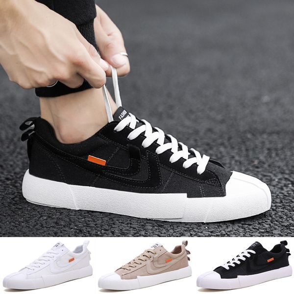 

fashion mens casual canvas shoes breathable skateboard flats loafers walking shoes
