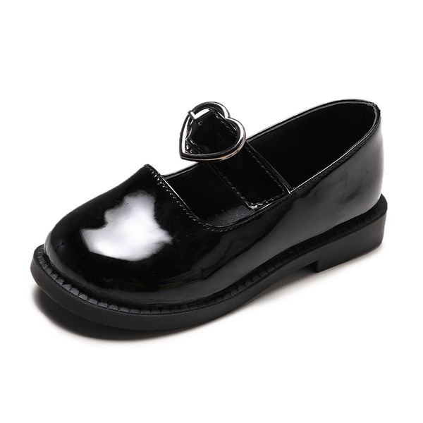 

girls leaher shoes for kids shoes children for girls party dance wedding dress hook&loop fashion school footwear 2019, Black;grey