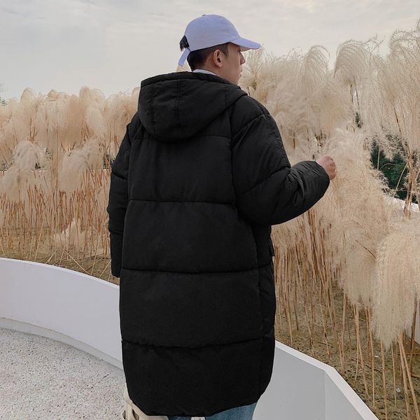 

2019 winter men's long coat fashion thick warm slim casual hooded jackets long sleeve jacket men clothes xxxxxl, Black