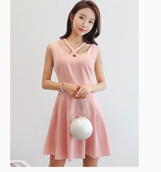 

ink dress female fashion show thin stripes render skirt joker, Black;gray