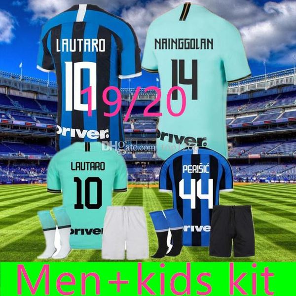 

top Men + Kids kit LUKAKU Milan Soccer Jersey 19 20 home Inter #9 ICARDI Away LAUTARO PERISIC NAINGGOLAN 2019 2020 child set football