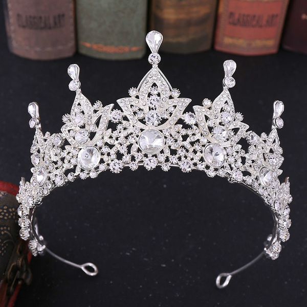 

vintage baroque style delicate crystal royal princess tiaras crown diadem bride bridal wedding party hair accessories, Golden;white