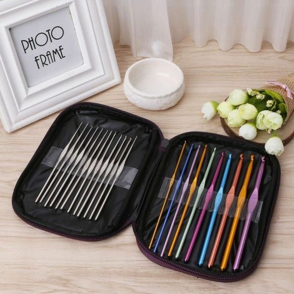 

aluminum crochet hooks needles knit 22pcs set multi color weave craft yarn hot