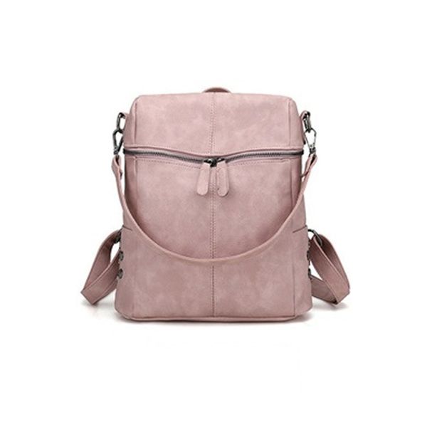 

nylon studs women's backpack new simple pu korean backpack fashion solid color soft leather student school bag