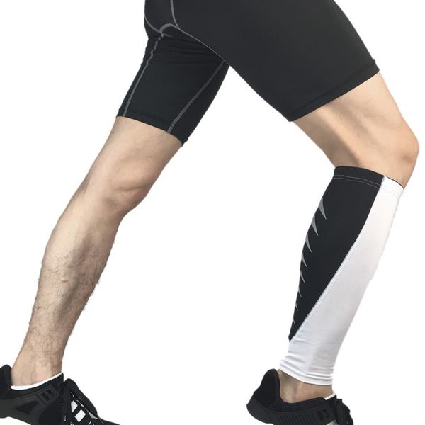 

1pcs sports breathable compression calf set men women sport running protective leggings sets high-elastic warm breath care calf, Black