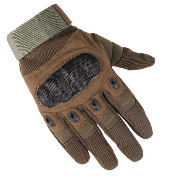

tactical gloves army paintball shooting combat anti-skid bicycle carbon fiber hard knuckle full finger gloves, Black