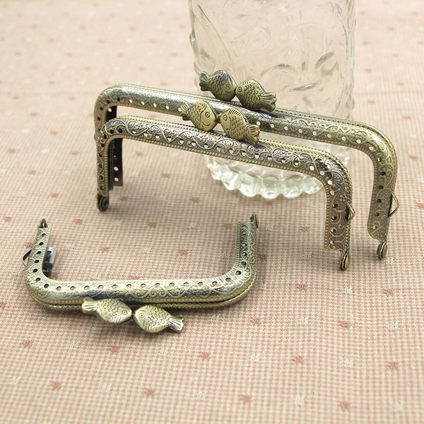 

8.5/10.5/12.5cm square both fish head export of gold bronze embossing export of gold diy manual metal parts, Black