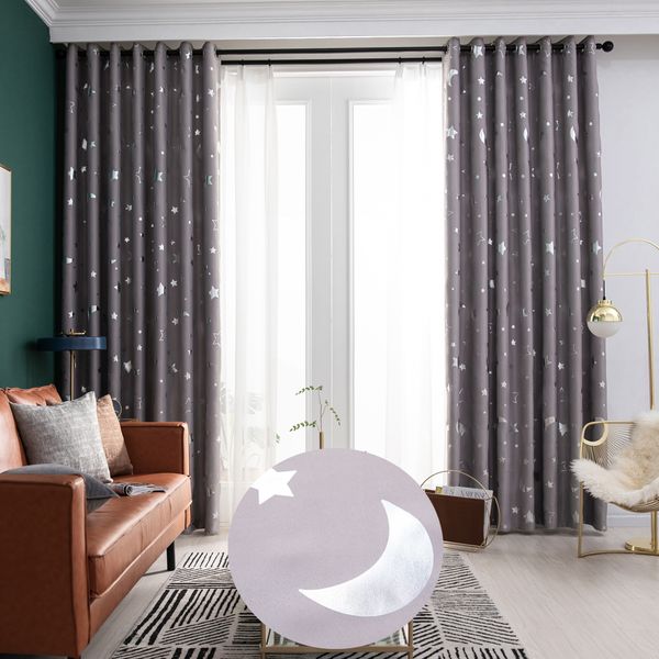 compre jarl paneles de la cortina de ventana oscurecimiento casa linda para los ninos dormitorio impresion de la estrella del ojal de poliester