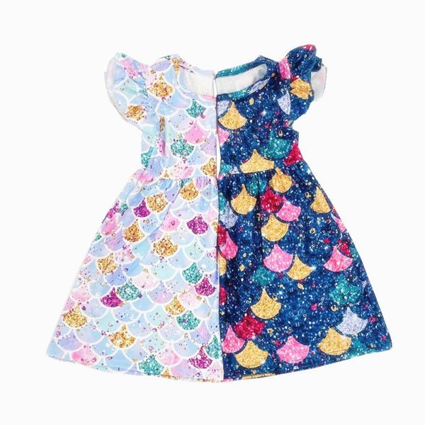

summer girls dress toddler girls birthday mermaid party dress princess frock kids dresses for girls mermaid cosutme, Red;yellow