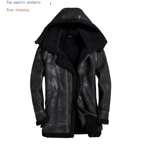 2019 Real Genuine Leather Jacket Men Hooded Winter Sheepskin Coat Vintage Wool Fur Coats S Jackets Kj3295 From Missher 669 63