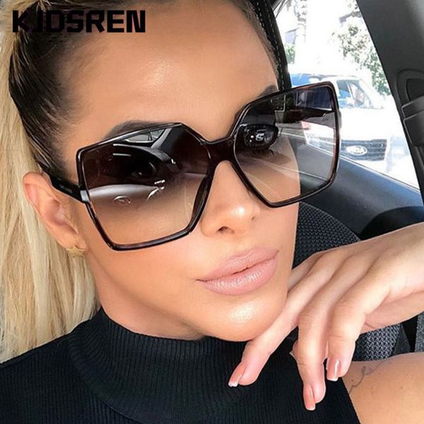 

vintage design oversize frame square sunglasses women 2020 ladies sun glasses black fashion gradient female oculos, White;black
