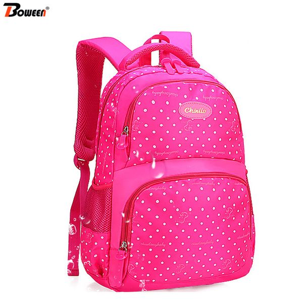 

children school bags for girls primary school backpack kids child nylon waterproof schoolbag girl bookbags dots large capacity