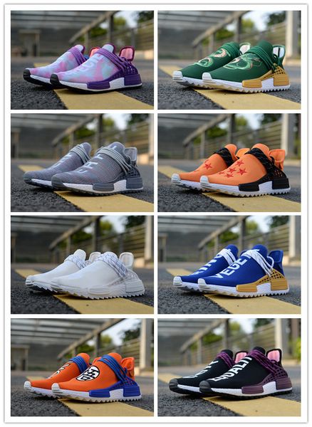 

new hu human race trail running mens women pharrell williams holi blank canvas equality trainers sports sneakers with box outdoor shoes