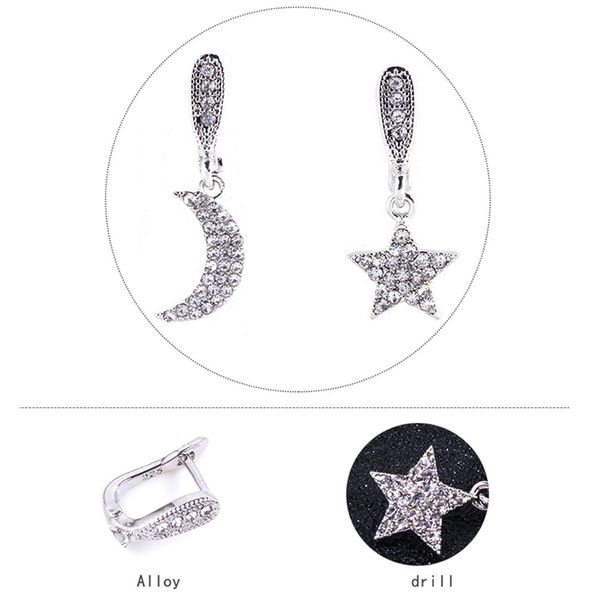 

asymmetrical eardrop earrings versatile style girls jewelry hoop earrings copper inlaid zircon earring jewelry accessory, Golden;silver