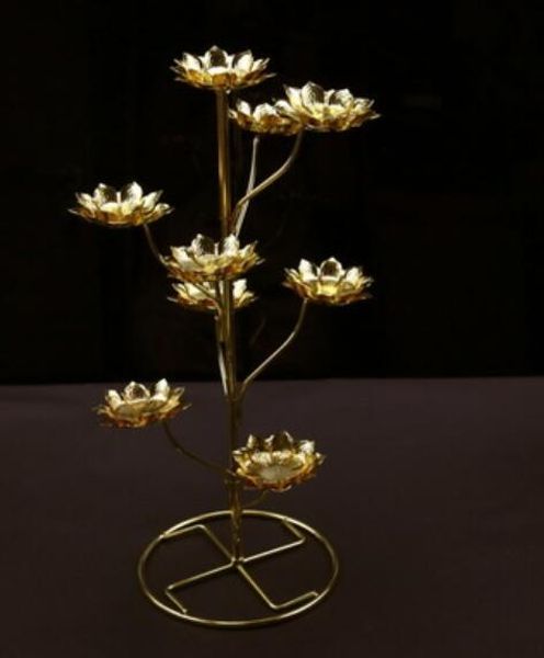 Leiterförmige Lotus Kerzenhalter Passende Teelicht Butter Lampe Kerzen Edelstahl Material Für Buddha Beten Buddhistische Lieferungen
