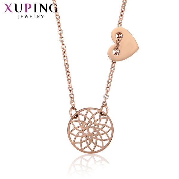 

xuping luxury romantic design round shape rose gold-color plated pendant for women jewelry colorful gifts s215-45916, Silver