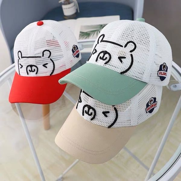 

children's baseball 2020 sun boys and girls sun hat mesh baseball hat, Yellow